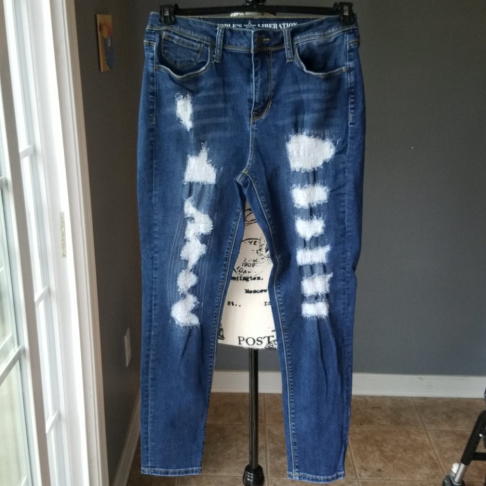 💥People's Liberation Jeans Ava Ripped 11 Lt. Jr